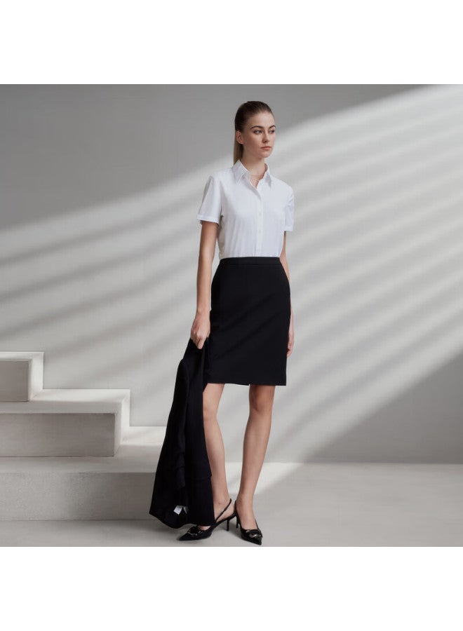 G2000 Modal Elasticity/free Bow Tie/mall Same Style Spring 2025 Short Sleeve Shirt, White, Size 36 - Image 3