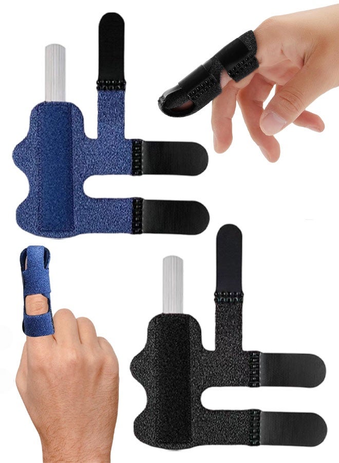 2 قطعة جبيرة إصبع مطرقة قابل للتعديل التغطية الكاملة أصابع الجبائر لتخفيف آلام التهاب المفاصل وكسر المفصل الشلل - Image 1