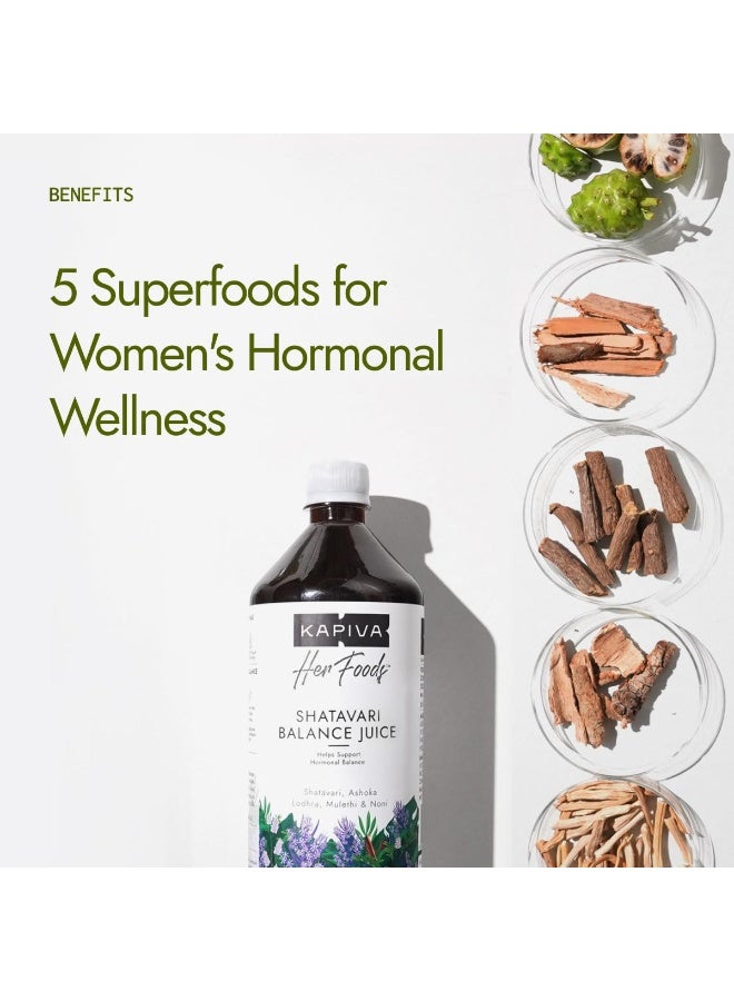Kapiva Her Foods Shatavari Balance – 1L (Pack of 2) | Supports Hormonal Balance & Healthy Cycles | 100% Ayurvedic, Natural & Non-Hormonal Women’s Wellness Drink | Her Care Juice - Image 3