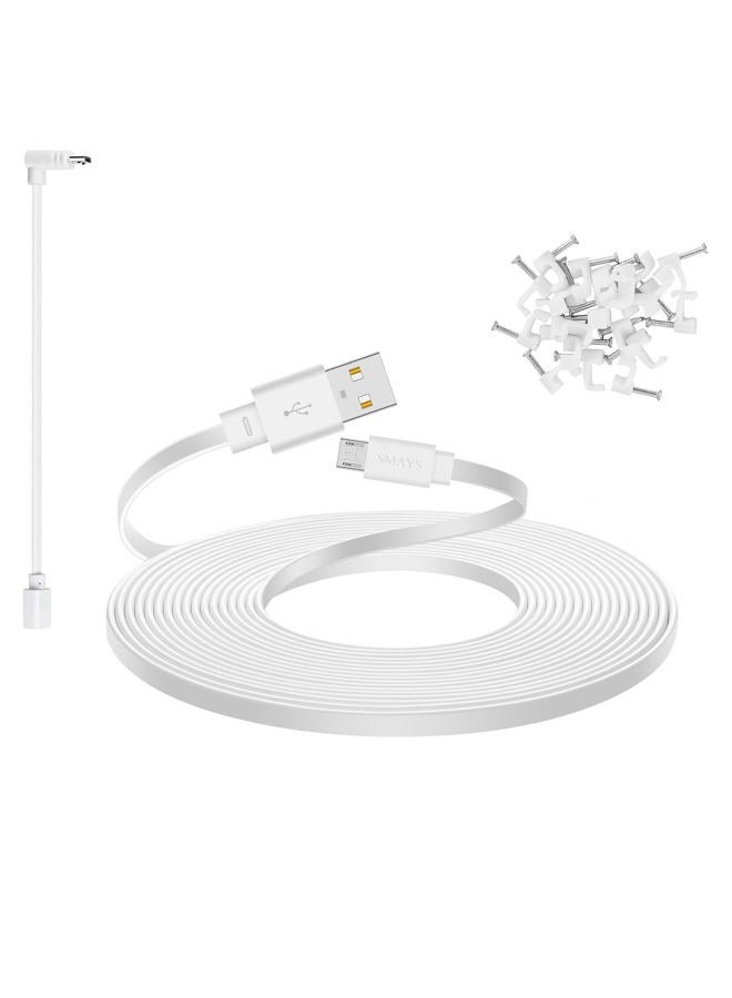 Smays 25 ft Long Extension Cable for WYZE Cam v4, WYZE Cam Pan v3 Camera, Micro USB Power Cord - Image 1