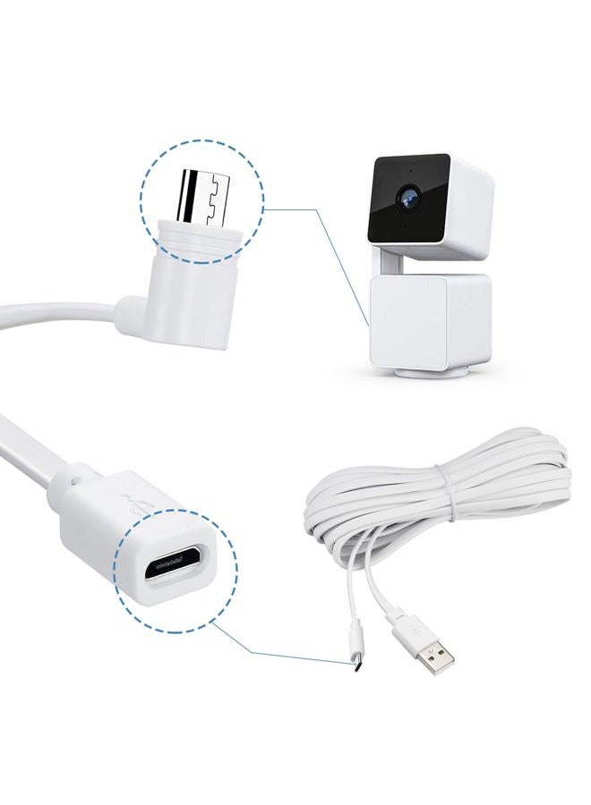 Smays 25 ft Long Extension Cable for WYZE Cam v4, WYZE Cam Pan v3 Camera, Micro USB Power Cord - Image 2