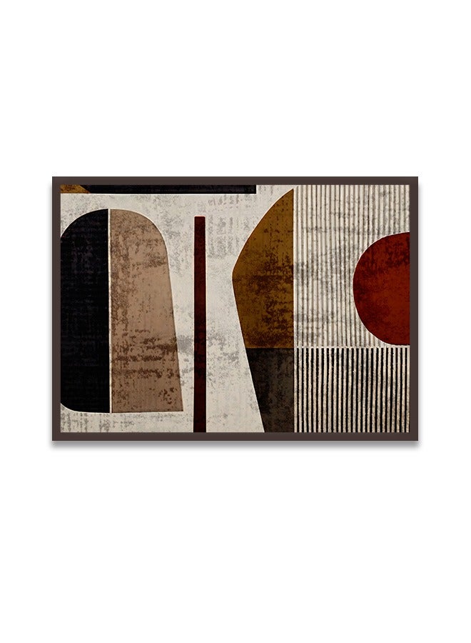 ماركتنا لوحة جدارية قماشية فنية لتزيين الحائط بتصميم الفن البوهيمي مع برواز بني مجوف مقاس 120x80سم قطعة واحدة - Image 2