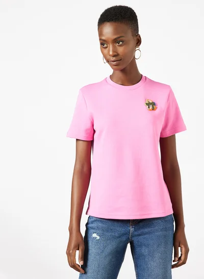 Ted Baker Embroidered Magnolia Motif T-Shirt