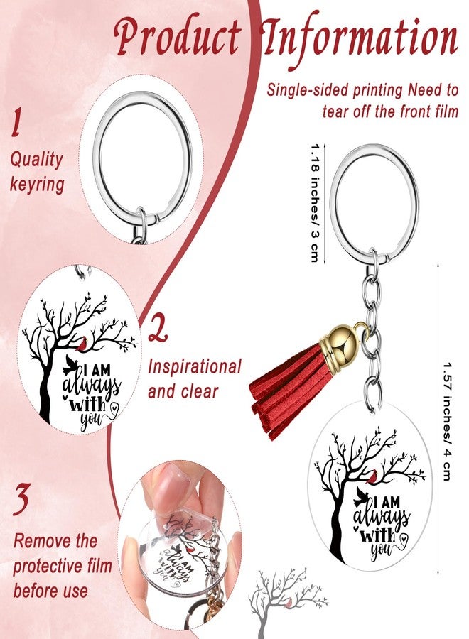 Landical 50 Sets Cardinal Funeral Favor, Cardinal Celebration of Life Favor for Memorial, Keychain with Tassel, Card and Gift Bag - Image 2