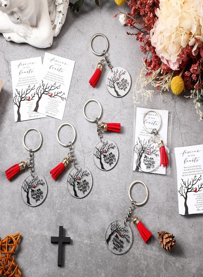 Landical 50 Sets Cardinal Funeral Favor, Cardinal Celebration of Life Favor for Memorial, Keychain with Tassel, Card and Gift Bag - Image 4