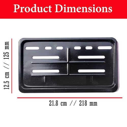 Ramanta Scooty No Plate Frame | Metal Body Heavy Duty Number Plate Frame Holder Protector | HSRP Frames Compatible with for All Scooty//Scooter (Front-Rear Set of 2) (Size 21.8 x 12.5 cm, Black) - Image 4