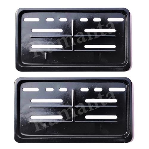 Ramanta Scooty No Plate Frame | Metal Body Heavy Duty Number Plate Frame Holder Protector | HSRP Frames Compatible with for All Scooty//Scooter (Front-Rear Set of 2) (Size 21.8 x 12.5 cm, Black) - Image 2