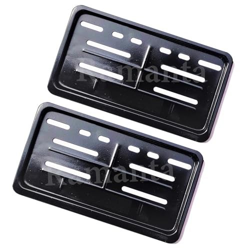 Ramanta Scooty No Plate Frame | Metal Body Heavy Duty Number Plate Frame Holder Protector | HSRP Frames Compatible with for All Scooty//Scooter (Front-Rear Set of 2) (Size 21.8 x 12.5 cm, Black) - Image 1