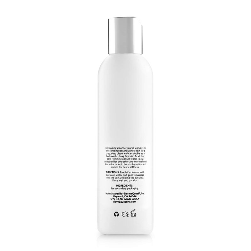 DermaQuest منظف جل رغوي متقدم من ديرما كويست يحتوي على 15% حمض الجليكوليك وحمض اللاكتيك - غسول وجه يومي عميق التنظيف للبشرة الدهنية وحب الشباب البثور (6 أونصات) - Image 2