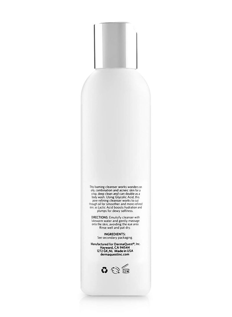 DermaQuest - DermaQuest Advanced Therapy Foaming Glyco Gel Based Cleanser with 15% Glycolic Acid & Lactic Acid - Deep Cleansing Daily Face Wash for Oily Skin and Papular Acne (6 oz) - Image 1