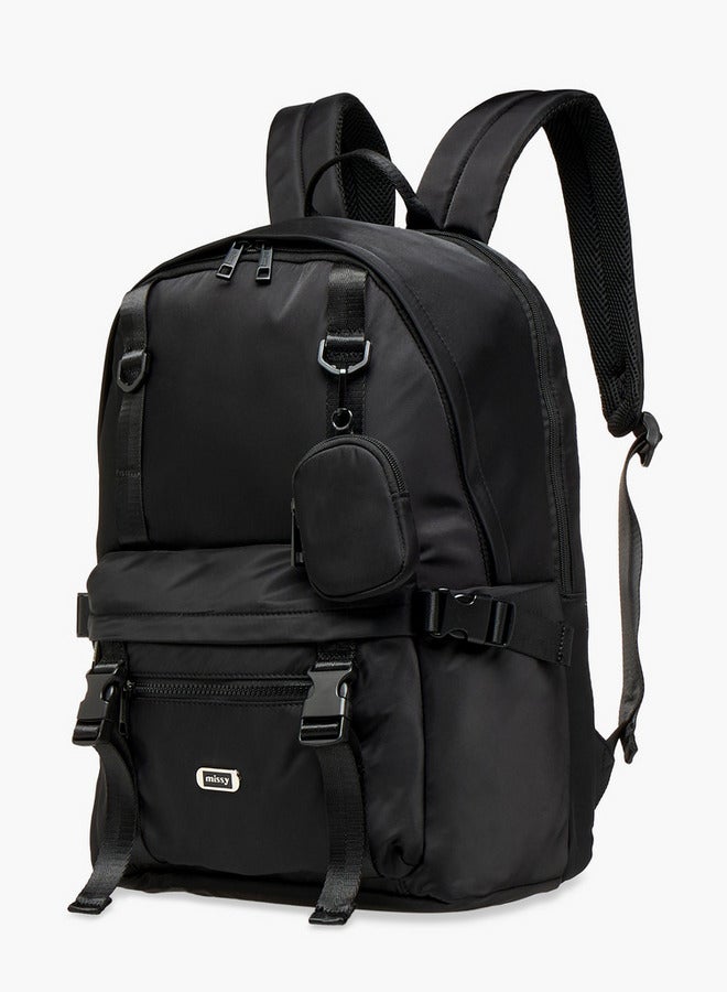 MISSY Solid School Backpack With Adjustable Shoulder Straps And Pouch - 32x19x45 CM - Image 2