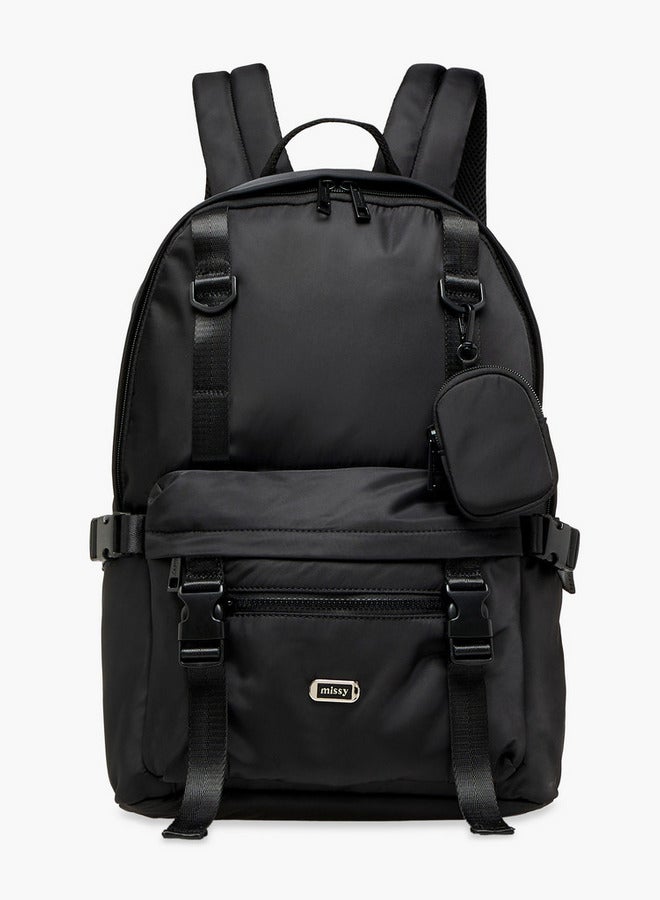 MISSY Solid School Backpack With Adjustable Shoulder Straps And Pouch - 32x19x45 CM - Image 4