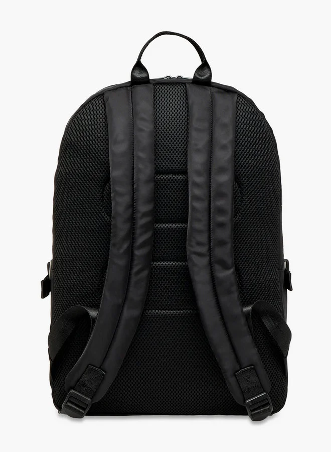 MISSY Solid Backpack with Adjustable Shoulder Straps and Pouch