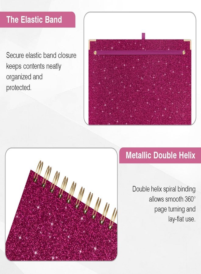EYROZILL Clipboard Folio with Storage Pocket Organizer Folder Refillable Lined Notepad Spiral Clipboards, Rose red - Image 5
