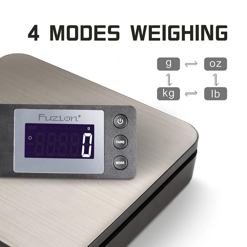 FUZION Digital Shipping Scale 88lb × 0.1oz | Durable Stainless Steel, 4 Weighing Modes, Tare, Dual Power Options, Postal Scale, Package Scale for Packages, Postage - Image 4