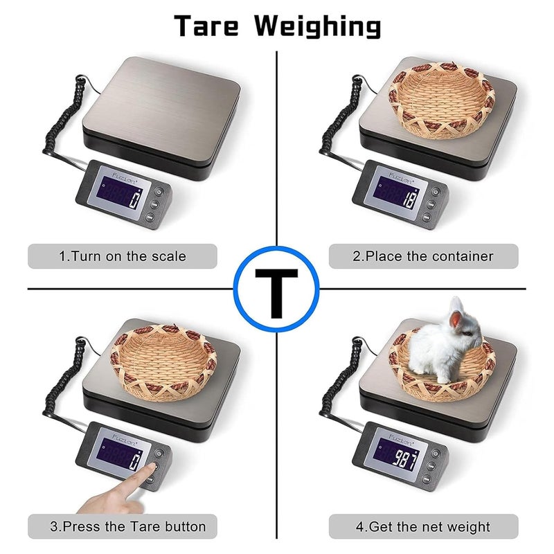 FUZION Digital Shipping Scale 88lb × 0.1oz | Durable Stainless Steel, 4 Weighing Modes, Tare, Dual Power Options, Postal Scale, Package Scale for Packages, Postage - Image 5