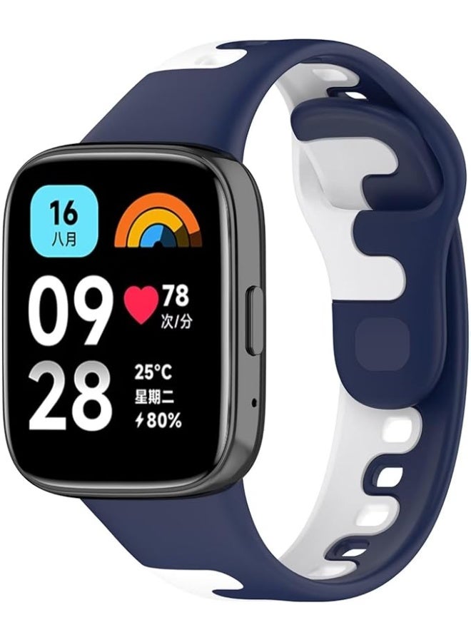 Sport Silicone Strap Compatible with Xiaomi Redmi Watch 3 Active / Redmi Watch 3 Lite, Replacement Soft Silicone Watch Band Wrist Strap, Adjustable Bracelet Wristband for Men and Women - Image 1