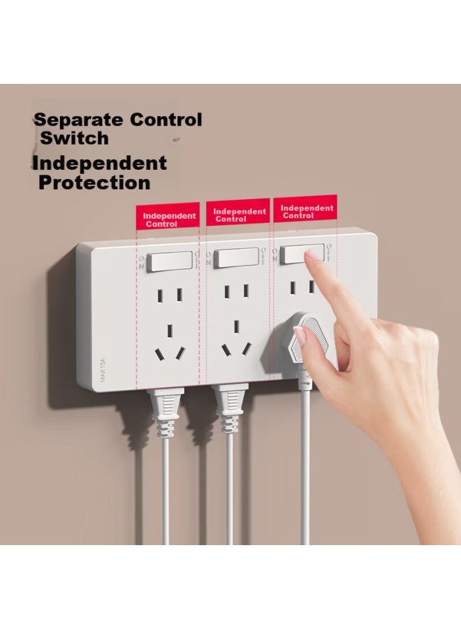 Chigo 86-type Expandable Power Strip Kitchen Multi-port Converter Wireless Socket Extension [white-21 Ports-left Wiring] Right Expansion + Independent Switch - Image 4