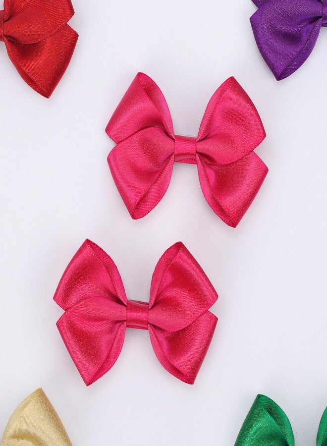 ZOLYCO Tiny 3 Inch Glitter Hair Bows Clips - Lined Boutique Alligator Hairpin for Baby Girls, Toddlers, and Little Teens - Kids Barrettes Set of 2 Small Stylish (Hot Pink) - Image 5