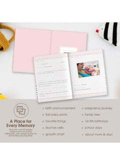 pearhead Pearhead Hello Beautiful First 5 Years Baby Memory Book with Photo Insert, Perfect Keepsake, Pink, 1 Count (Pack of 1)  - Image 4