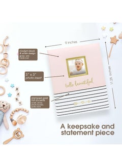 pearhead Pearhead Hello Beautiful First 5 Years Baby Memory Book with Photo Insert, Perfect Keepsake, Pink, 1 Count (Pack of 1)  - Image 2