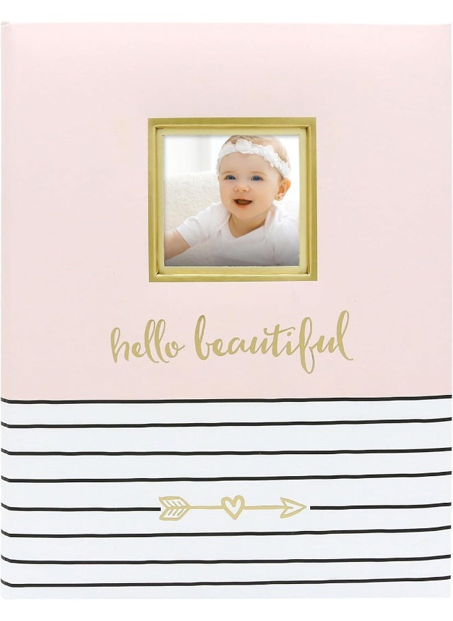 pearhead - Pearhead Hello Beautiful First 5 Years Baby Memory Book with Photo Insert, Perfect Keepsake, Pink, 1 Count (Pack of 1) - Image 1