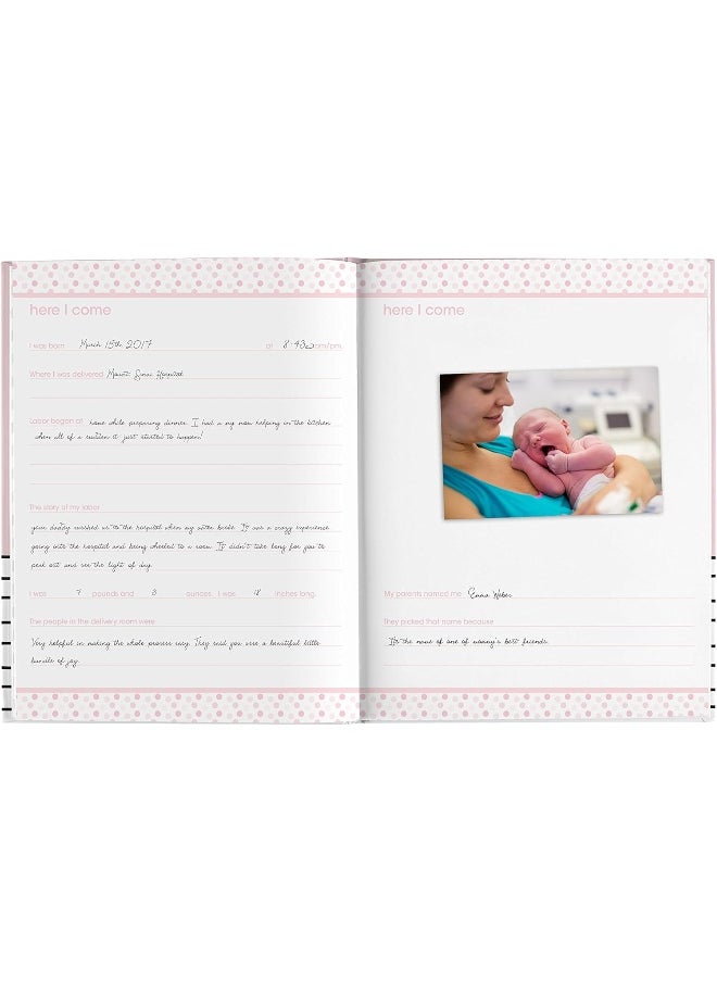 pearhead - Pearhead Hello Beautiful First 5 Years Baby Memory Book with Photo Insert, Perfect Keepsake, Pink, 1 Count (Pack of 1) - Image 1