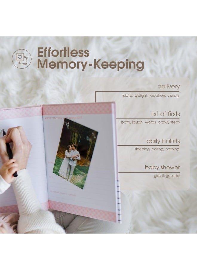 pearhead - Pearhead Hello Beautiful First 5 Years Baby Memory Book with Photo Insert, Perfect Keepsake, Pink, 1 Count (Pack of 1) - Image 1