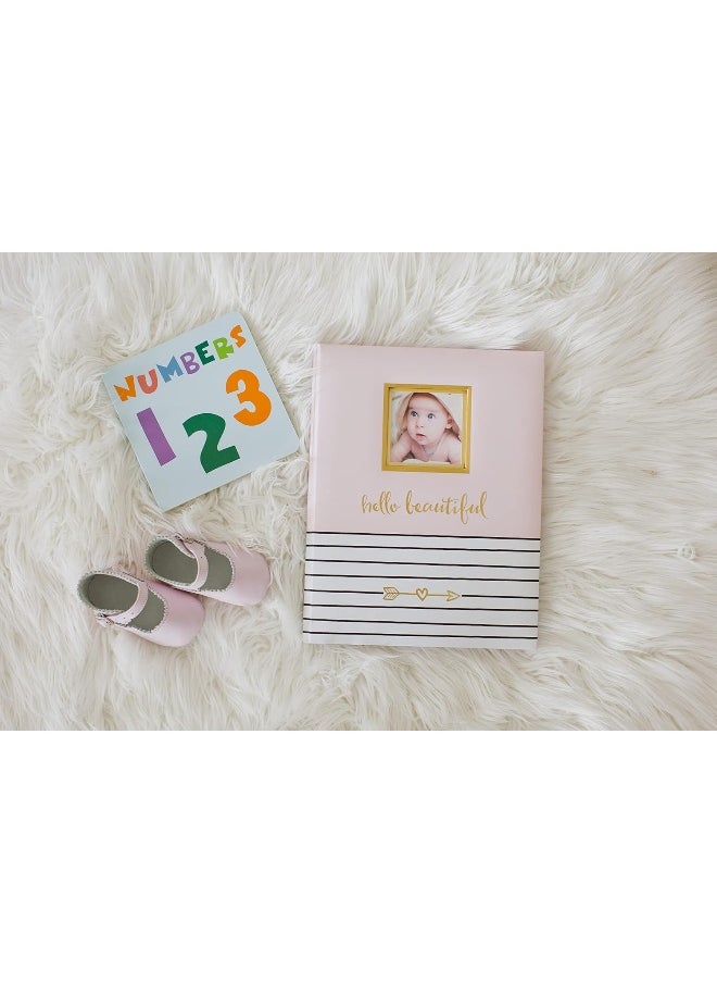 pearhead - Pearhead Hello Beautiful First 5 Years Baby Memory Book with Photo Insert, Perfect Keepsake, Pink, 1 Count (Pack of 1) - Image 1