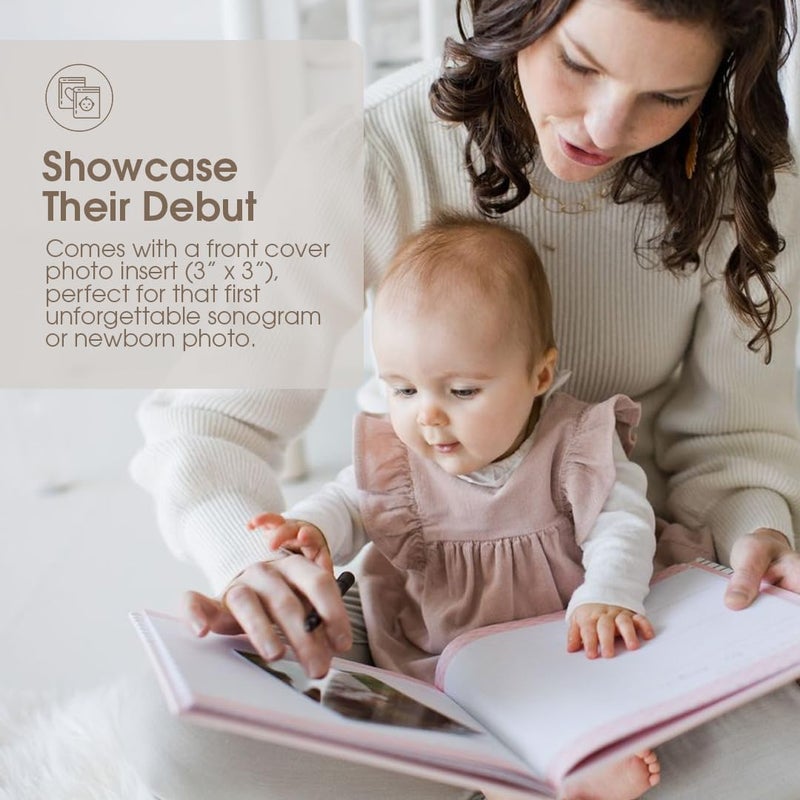 Pearhead Hello Baby First 5 Years Memory Book, Baby Girl Keepsake for New and Expectant Parents, Pregnancy And Milestone Journal, Pink - Image 3