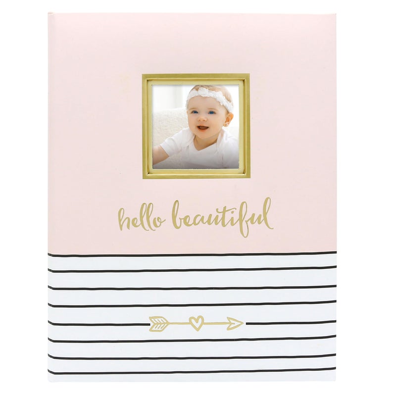 Pearhead Hello Baby First 5 Years Memory Book, Baby Girl Keepsake for New and Expectant Parents, Pregnancy And Milestone Journal, Pink - Image 1