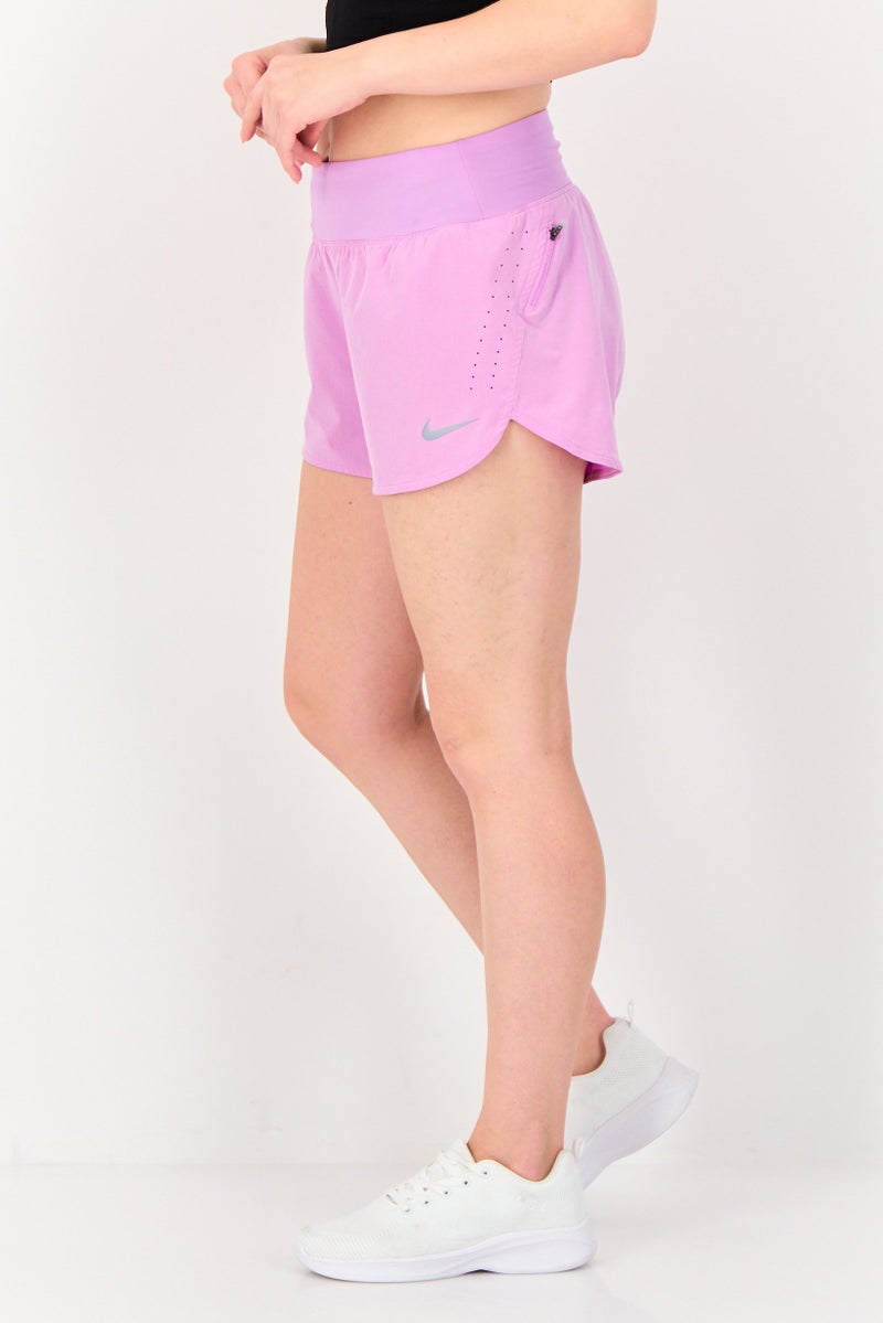 Nike Women Dri Fit Brand Logo Running Shorts, Purple - Image 4