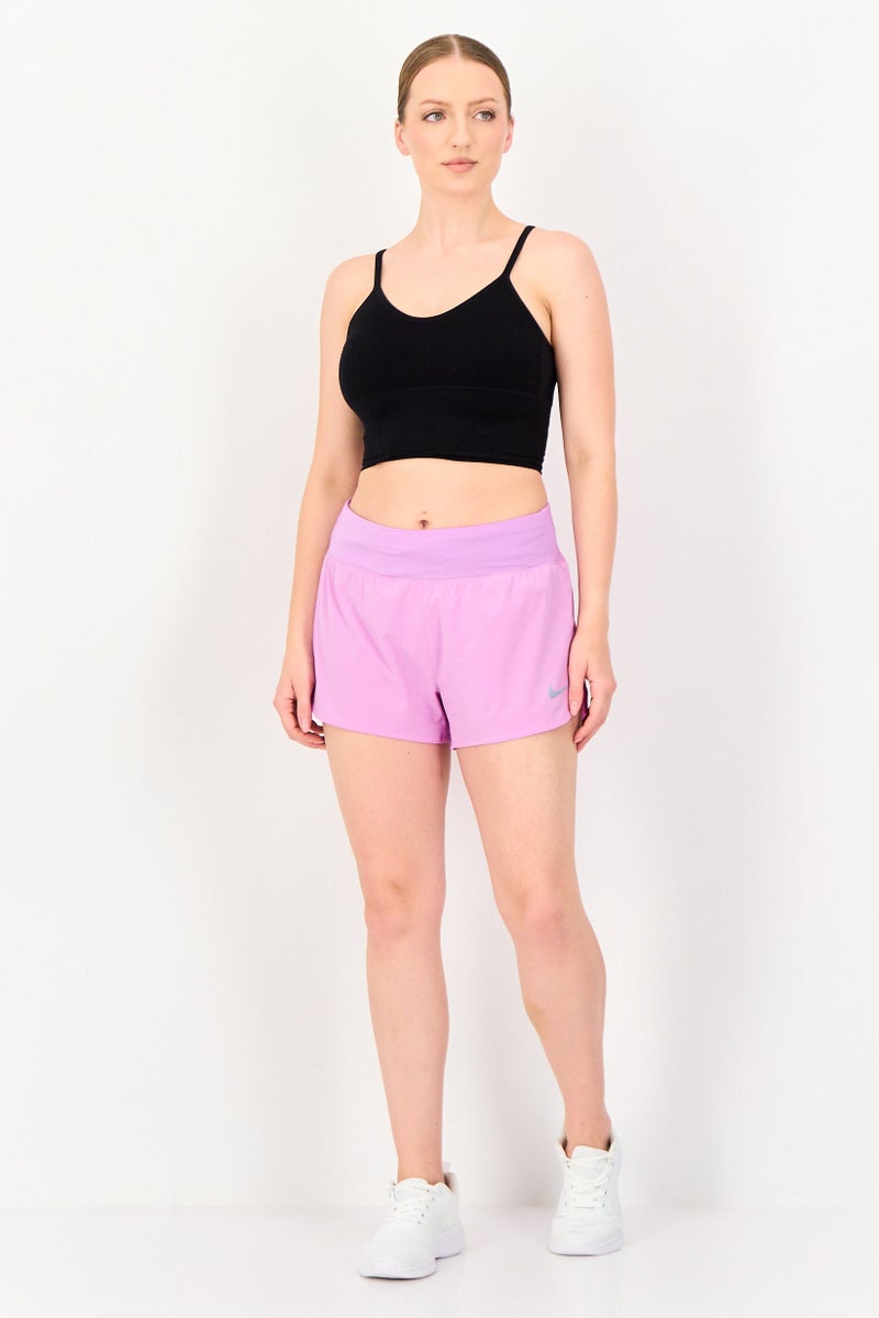 Nike Women Dri Fit Brand Logo Running Shorts, Purple - Image 2