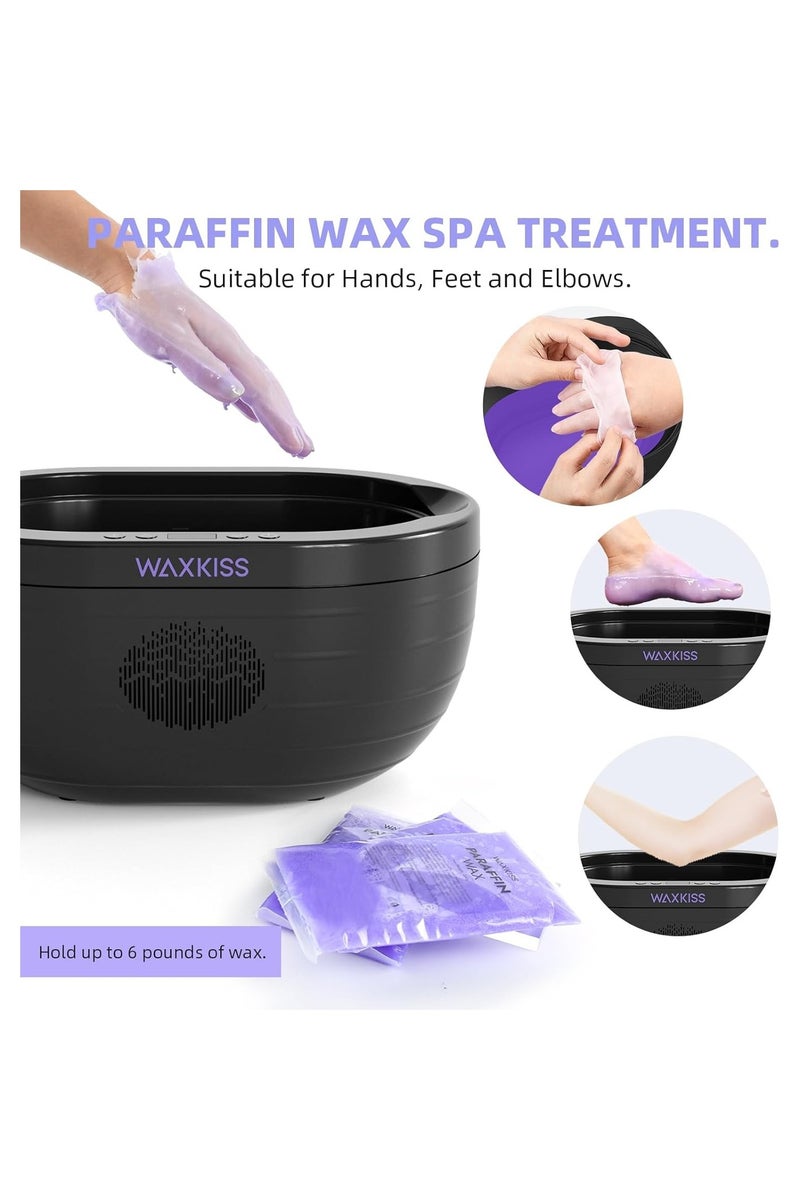 واكس كيس جهاز إزالة شمع البارافين من waxkiss لليدين والقدمين، جهاز حمام شمع البارافين، مجموعة جهاز إزالة شمع البارافين من مادة آمنة لتخفيف التهاب المفاصل وترطيب البشرة بعمق (3000A_BL) - Image 2