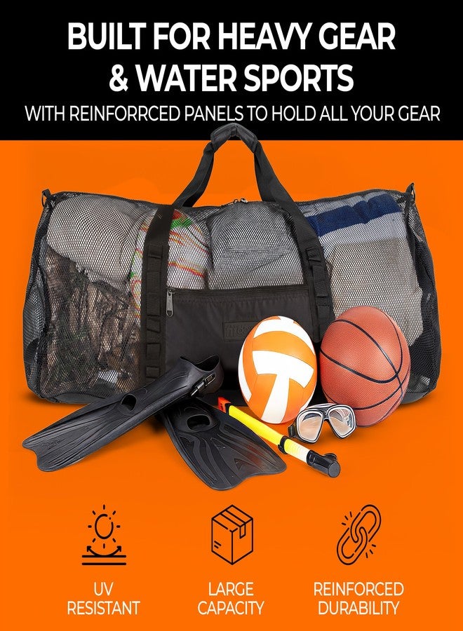 Fitdom 129L 35" Large Mesh Duffle Bag for Scuba Dive or Snorkel Equipment. Best for Water Sports & Beach Activities like Swimming, Diving & Snorkeling. Perfect for Travel, Storage, Gym Gears & Balls. - Image 4