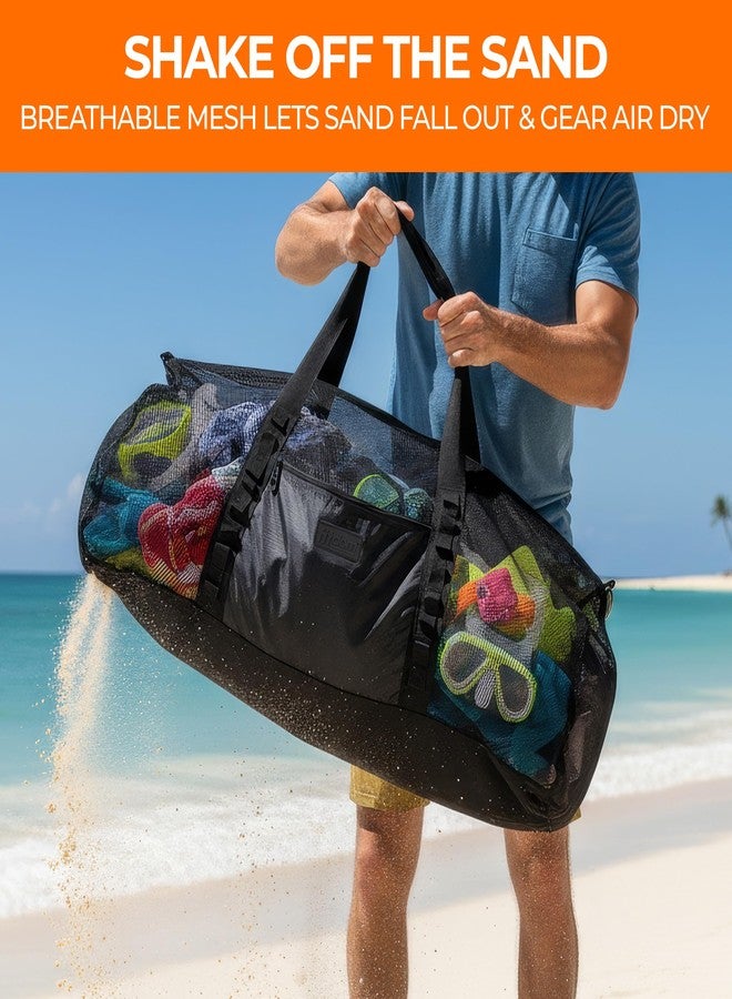Fitdom 129L 35" Large Mesh Duffle Bag for Scuba Dive or Snorkel Equipment. Best for Water Sports & Beach Activities like Swimming, Diving & Snorkeling. Perfect for Travel, Storage, Gym Gears & Balls. - Image 3