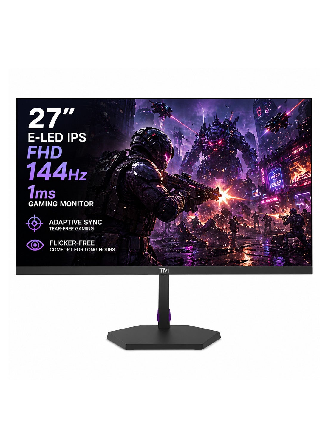 TWISTED MINDS 27 inch E-LED IPS FHD 144Hz 1ms Gaming Monitor, Adaptive Sync, Flicker-Free, Low Blue Light, HDMI 2.1, DP 1.4, Speakers, VESA Mount, 99% sRGB, Model TM27FHD1441PS Low Blue Light