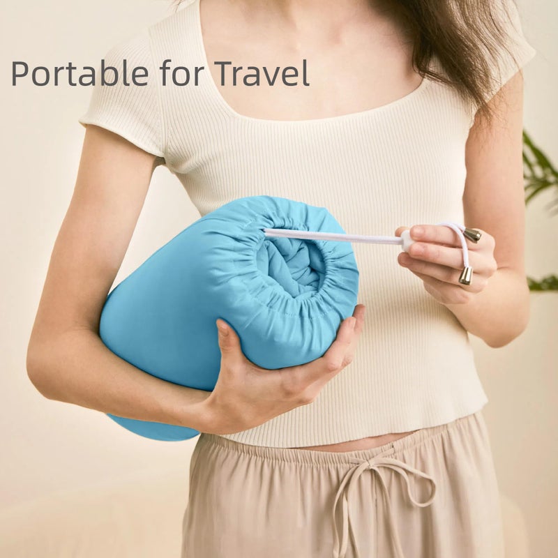 Bedtter Cooling Blankets for Hot Sleepers - Summer Blanket Thin Lightweight Breathable Soft Double Side with Bag for Travel, Cooling Comforter for Couch Sofa, Keep Cool for Night Sweats, Blue 50x60 - Image 2