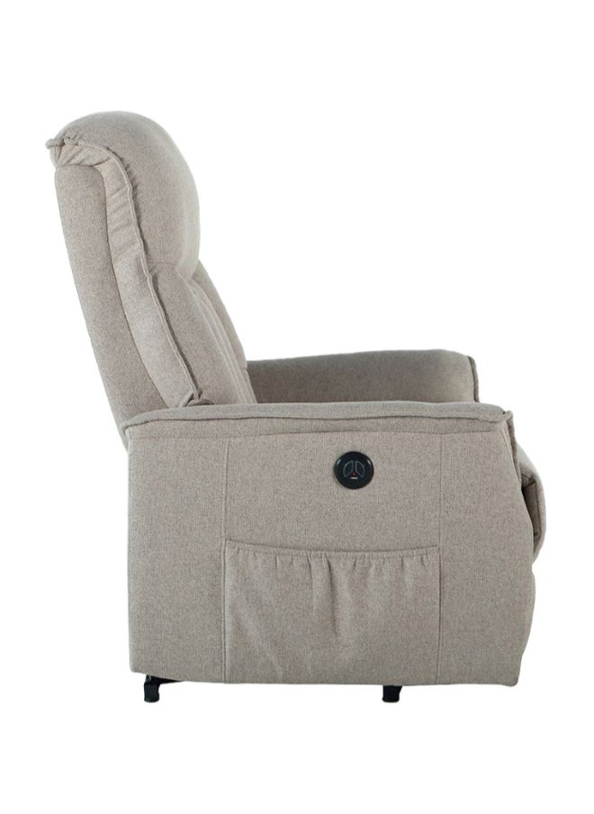 DANUBE HOME - Danny 1-Seater Lift Chair With Electric Fabric Recliner Lift Recliner Chair Comfortable Electric Recliner For Elderly Modern Living Room Recliner With Easy Lift â€“ Brown - Image 1