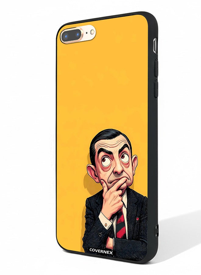 Covernex Apple iPhone 8 Plus Protective Case Cover Printed Featuring Mr Bean Thinking Pose Classic Comedy - Image 1