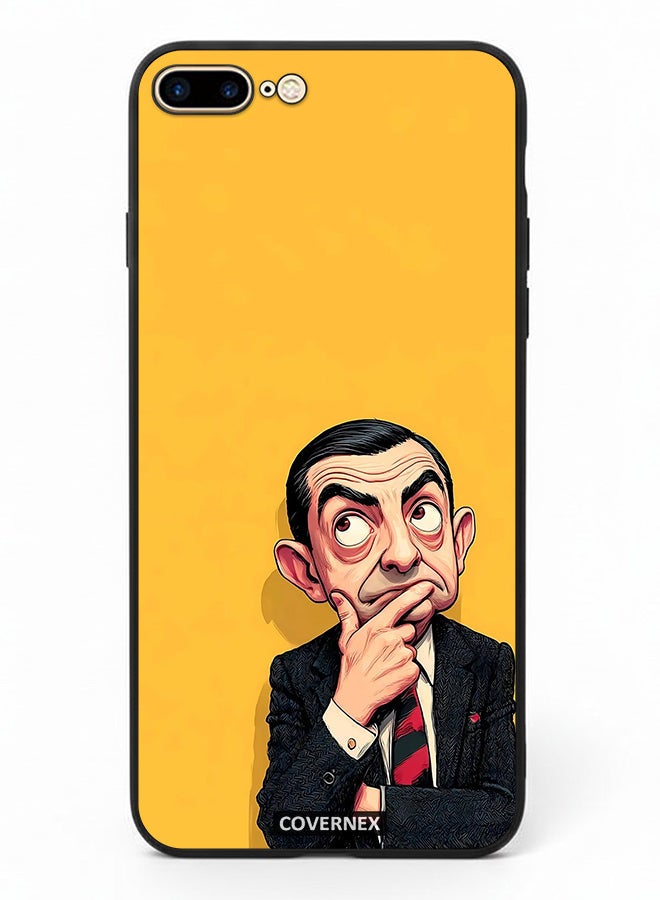 Covernex Apple iPhone 8 Plus Protective Case Cover Printed Featuring Mr Bean Thinking Pose Classic Comedy - Image 2