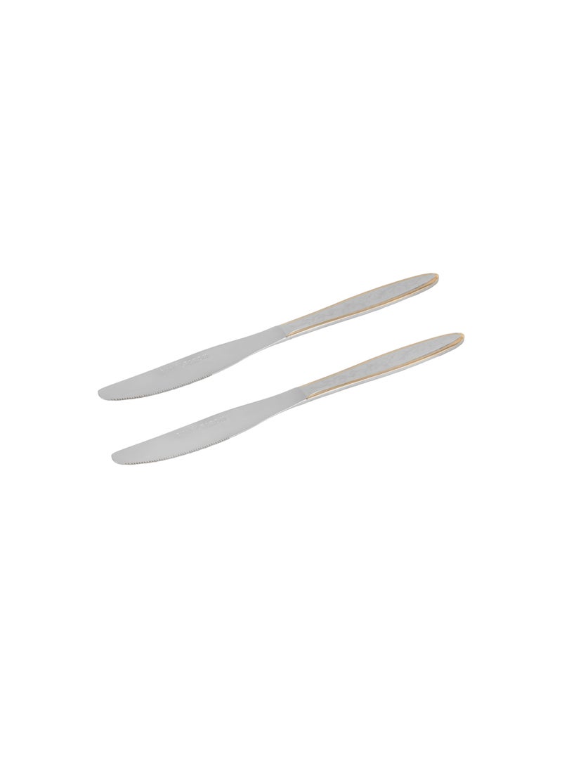 Royalford 2-piece Stainless Steel Table Knife- RF12553/ 23 cm, Stylish and Light-Weight Silver - Image 1