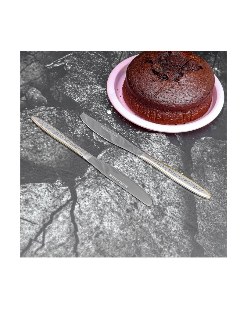 Royalford 2-piece Stainless Steel Table Knife- RF12553/ 23 cm, Stylish and Light-Weight Silver - Image 5