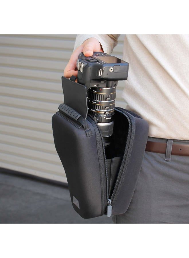USA Gear حقيبة كاميرا DSLR ذات غلاف صلب من USA GEAR مع وصول سريع وعدسة زوم مع حماية EVA مصبوبة، داخل مبطن، حلقة حزام، ومقبض مطاطي - متوافقة مع نيكون، كانون، بينتاكس والمزيد - Image 5