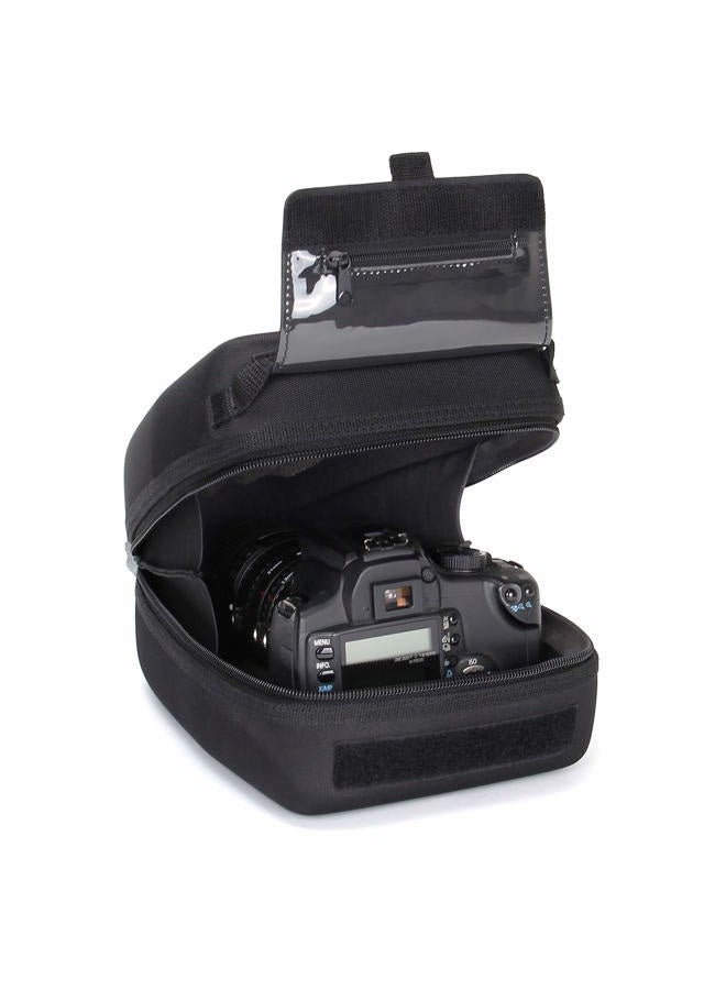 USA Gear حقيبة كاميرا DSLR ذات غلاف صلب من USA GEAR مع وصول سريع وعدسة زوم مع حماية EVA مصبوبة، داخل مبطن، حلقة حزام، ومقبض مطاطي - متوافقة مع نيكون، كانون، بينتاكس والمزيد - Image 1