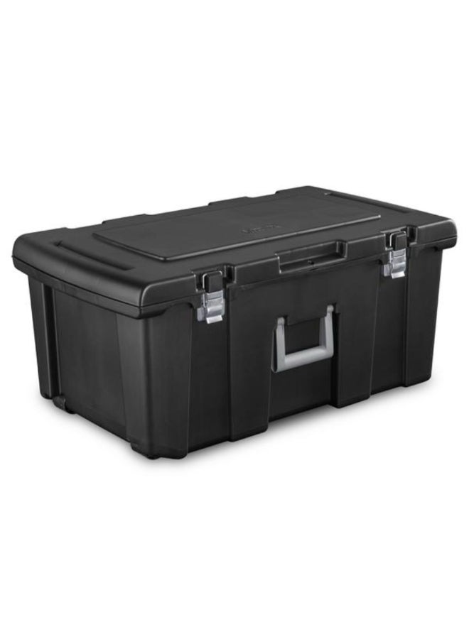 ستيريليت صندوق أقدام بعجلات بسعة 23 جالونًا، تصميم متين أسود ورمادي 7891807 - Image 1