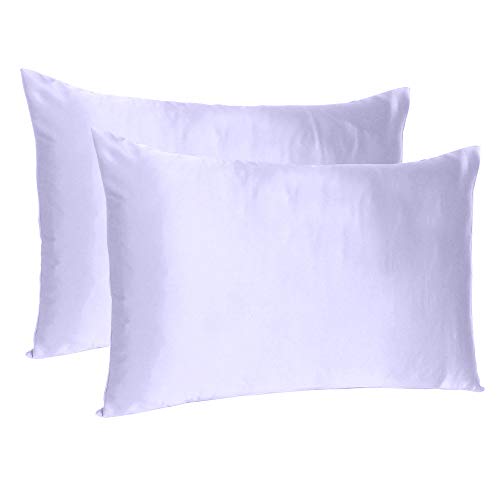 Oussum Satin Silk Pillowcase Pillow Case Covers with Envelop Closure for Hair and Skin Home Bed Decor Set of 2 Pillowcase Free 3 pcs scrunchies (Standard, Orchid Bloom) - Image 1