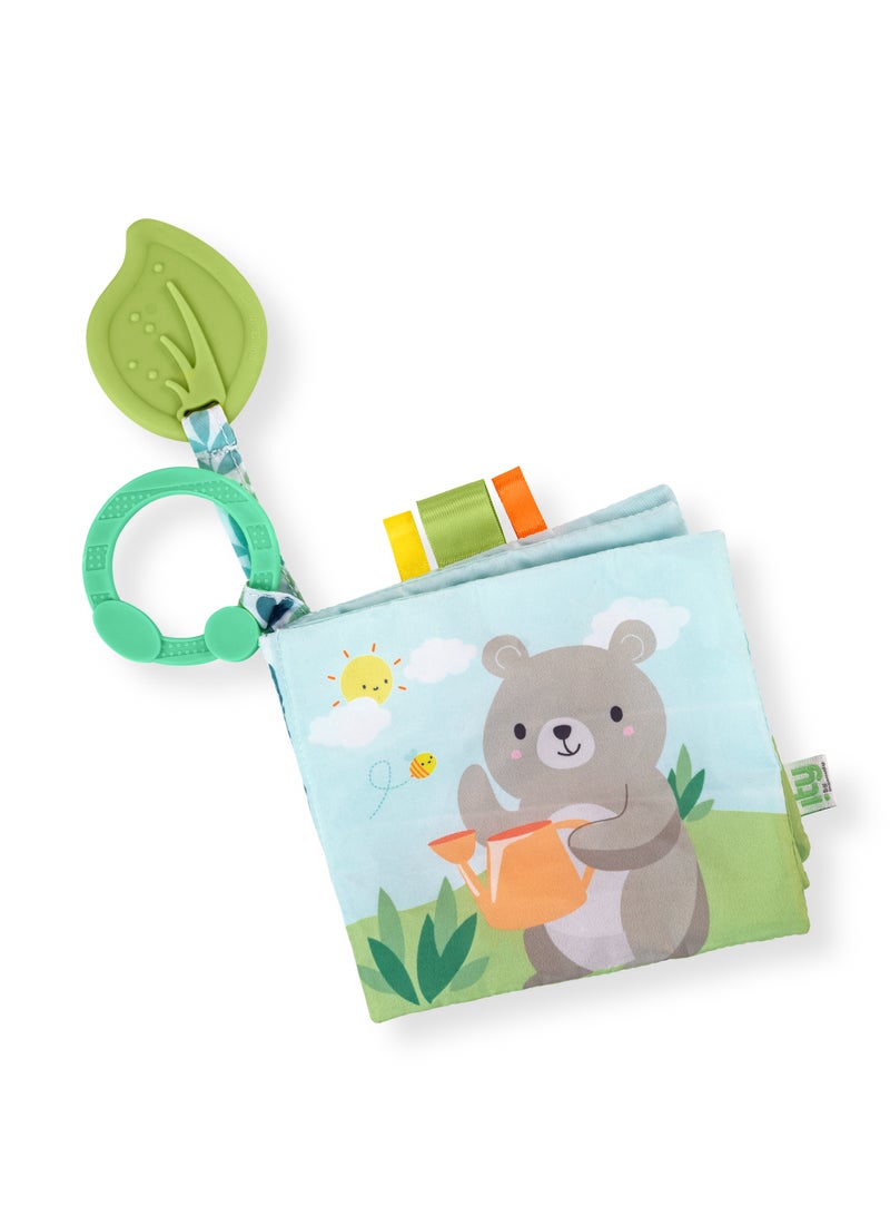 ingenuity ITY by Ingenuity Soft Book, BPA Free, Ideal for Stroller Handles and Diaper Bags, Ages 0 Months and Up- Nate  - Image 1