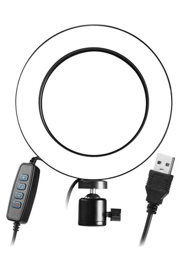 NIBEMINENT Selfie Camera LED Lamp With Telescopic Tripod Black/White