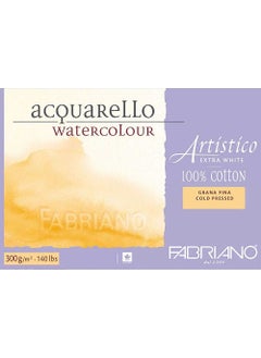 FABRIANO Artistico Extra White Watercolour Notebook Cold Press - Medium Texture 300 gr 12 Sheets 31 x 41 cm 